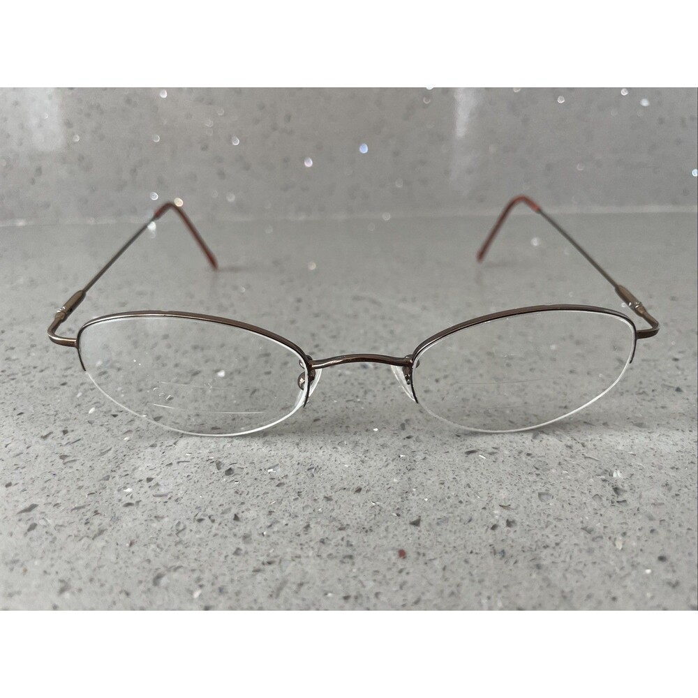 CHAPS EYEWEAR Eyeglasses Frames ONLY Half rim Brown 44-22 4-4 oval